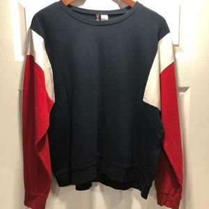 Blue White Red Crewneck Long Sleeve Women’s XL